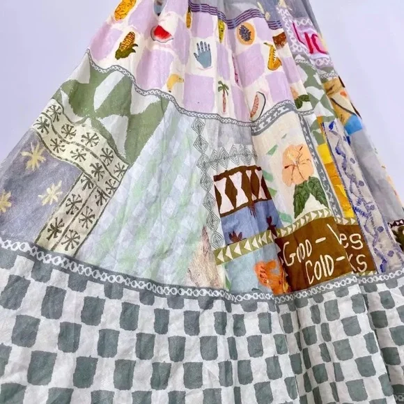 EmmaLee Runway Patchwork Maxi Sun Dress, Couture Lux Maxi Gown - Picture 7 of 16